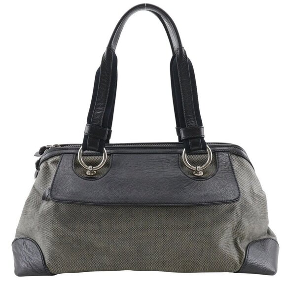 BOTTEGAVENETA Tote Bag Gray / black canvas/leather Women - Picture 1 of 13